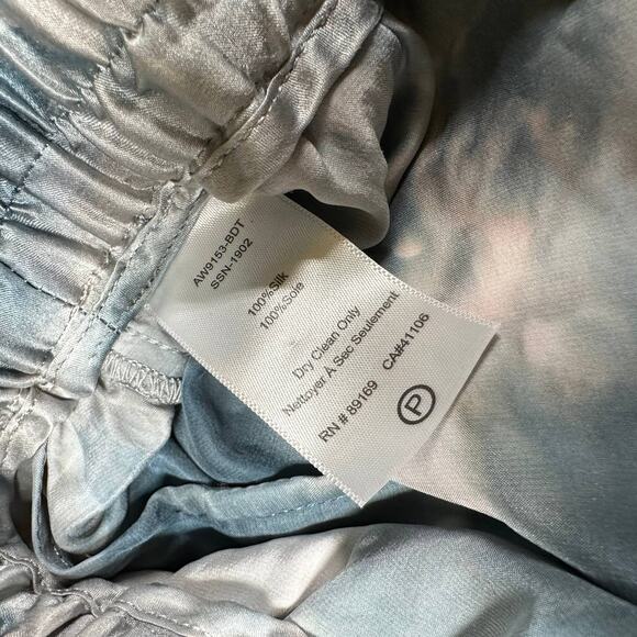ATM NWT Charmeuse Tie Dye 100% Silk Crop Pants Size M Elastic Waist Pull-On - Picture 7 of 10